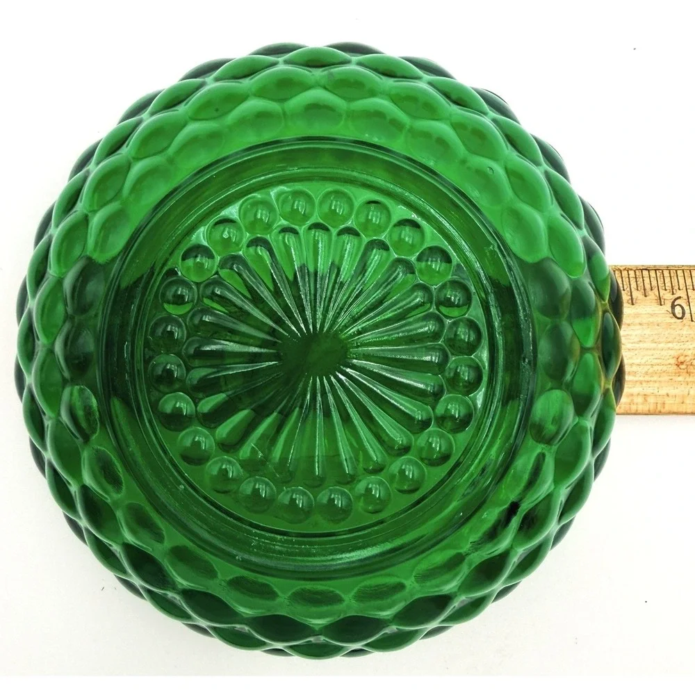 Vtg Anchor Hocking BUBBLE #1600 Line Forest Green Cereal Bowl Set of 6‎ - 1950s